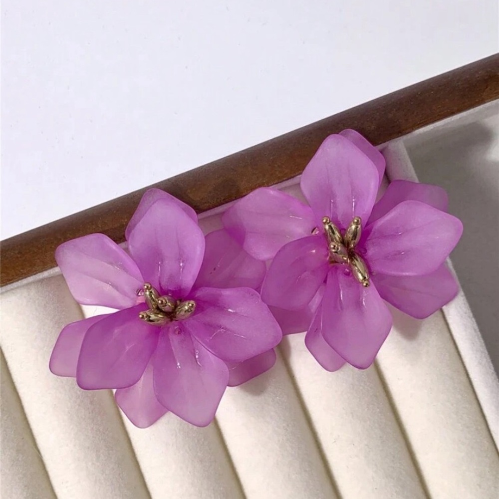 Sweet Vintage Big Flower Lotus Women's Bohemian Style Vacation Earrings & Ring